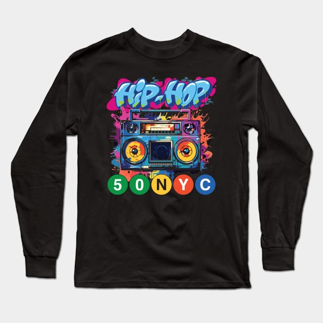 HIP-HOP 50 NYC Long Sleeve T-Shirt by JP